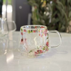 كوب دبل جلاس مع ورود ويد