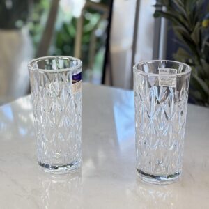 طقم اكواب زجاج طويل محفر