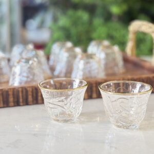 طقم فناجين قهوة سادة/12 زجاج محفر مكتب