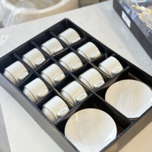 طقم فناجين ابيض سادة 12+12