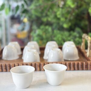 طقم فناجين 12 قهوة ابيض سادة