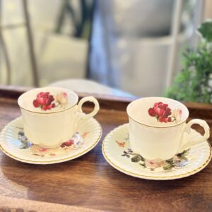 طقم فناجين 12+12 ملون مورد