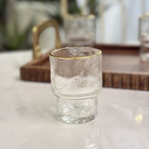 طقم 12 كاسة عصير قصير مذهب