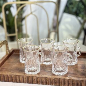 طقم 12 كاسة شاي مذهب