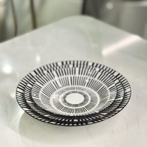 طقم صحون 18 قطعة اسود