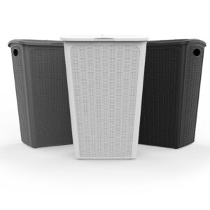 سلة غسيل بلاستك ثقيل مع غطاء