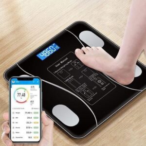 ميزان ذكي لتحليل الجسم SMART SCALE 180KG بلوتوث + تطبيق موبايل – Body Fat & BMI
