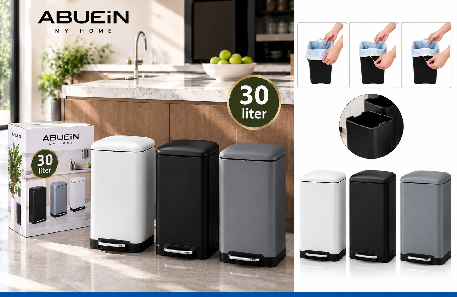 سطل هايدروليك بدعسة 30 لتر ستانلس